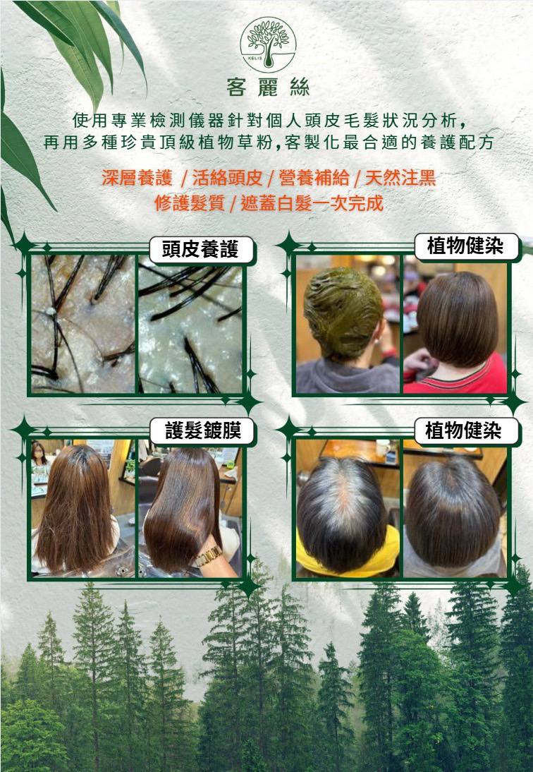 客麗絲植物染造型成果，實際效果依個人髮況而異